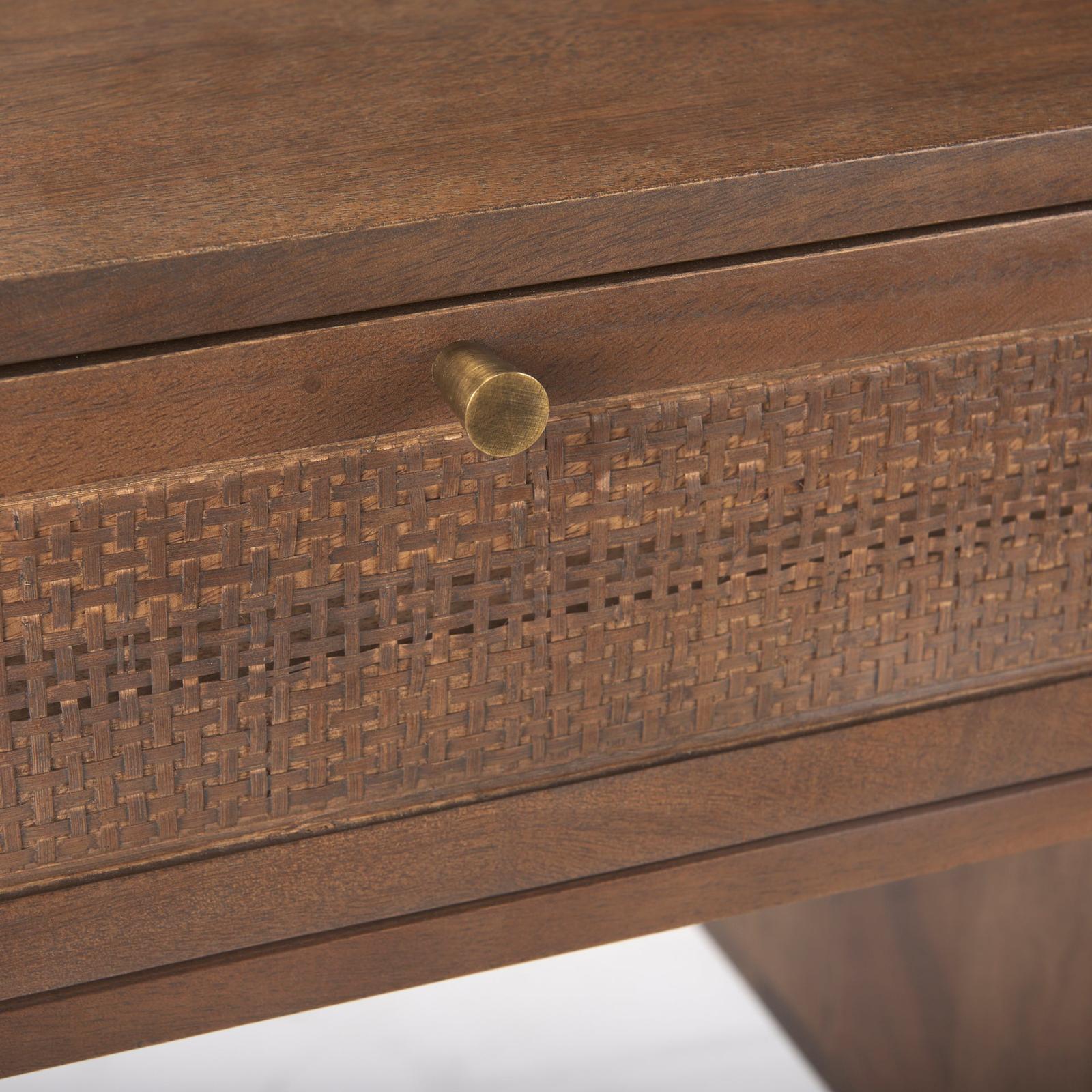 Mercana Grier Solid Wood W/ Black Cane Office Desk