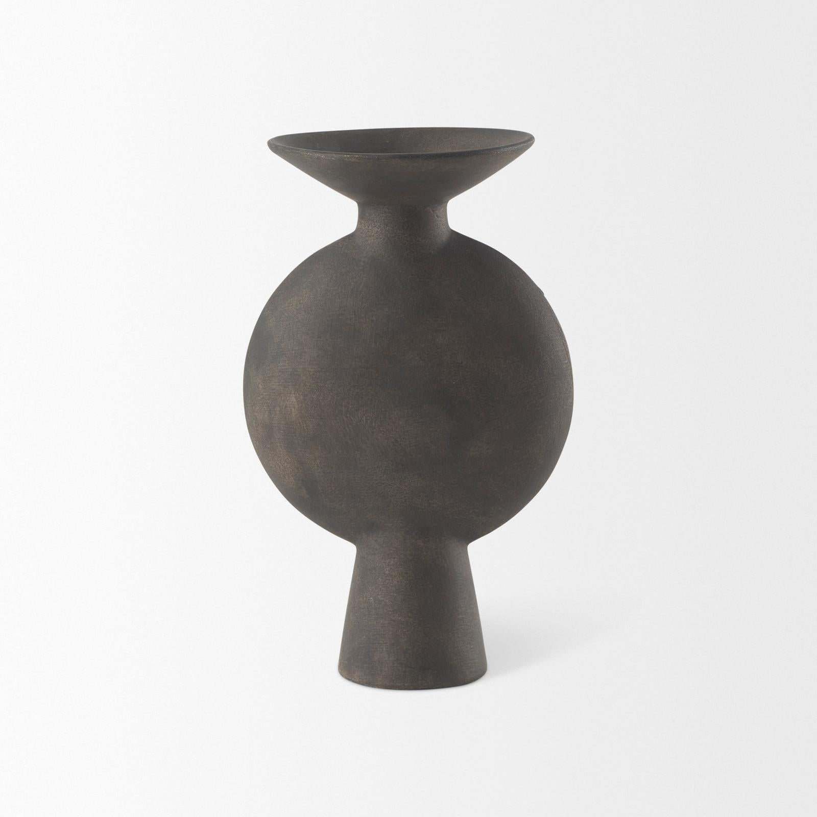 Mercana Kaz Earthy Brown Ceramic Vase