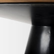 Mercana Mitchell Black Metal Pedestal Base with Brown Wood Top Dining Table Clearance