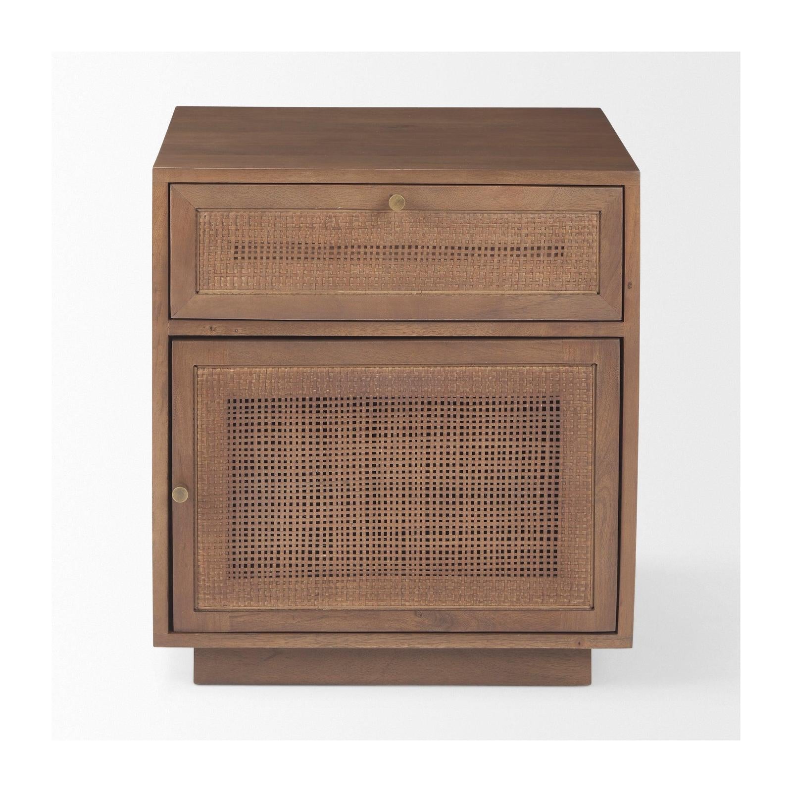 Mercana Grier Wood w/ Cane End Table