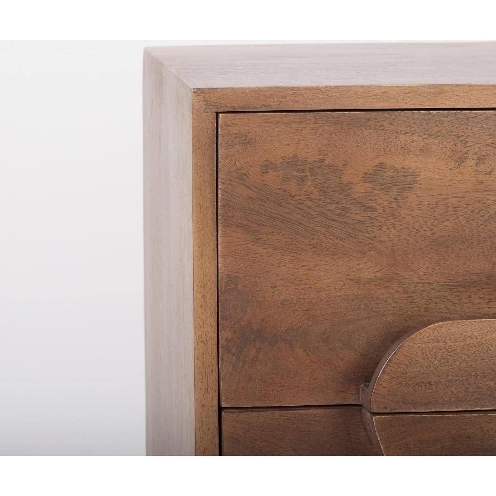 Mercana Astrid Medium Brown Solid Wood 3 Drawer Cabinet