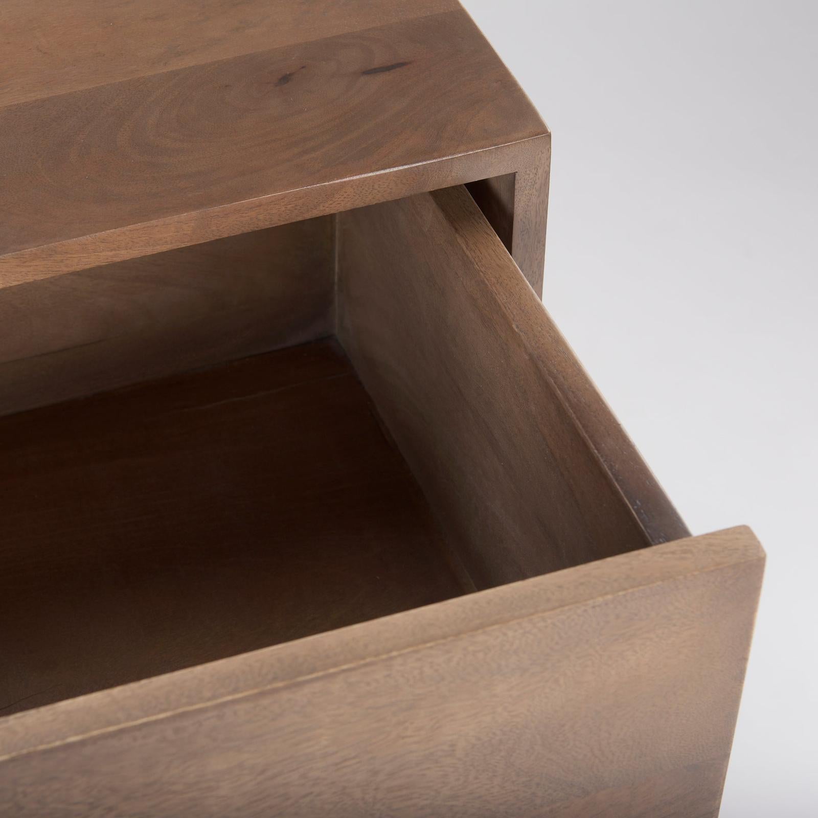 Mercana Astrid Medium Brown Solid Wood 3 Drawer Cabinet