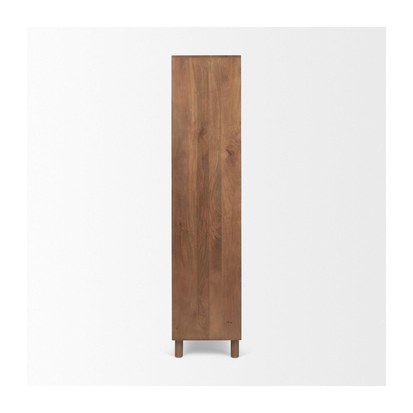 Mercana Astrid Medium Brown Solid Wood Armoire
