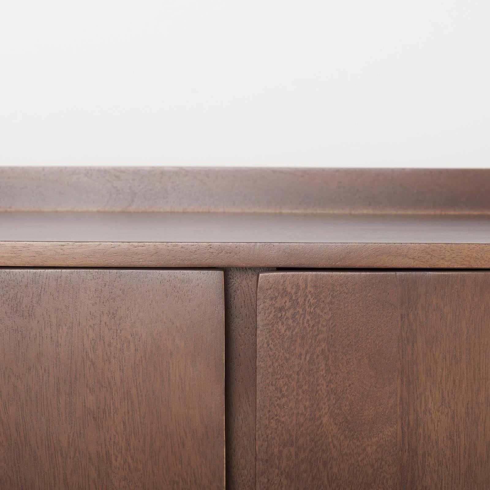 Mercana Lillie Medium Brown Wood 4 Door Tray Top Sideboard