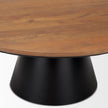 Mercana Mitchell Black Metal Pedestal Base with Brown Wood Top Coffee Table
