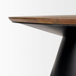 Mercana Mitchell Black Metal Pedestal Base with Brown Wood Top Coffee Table