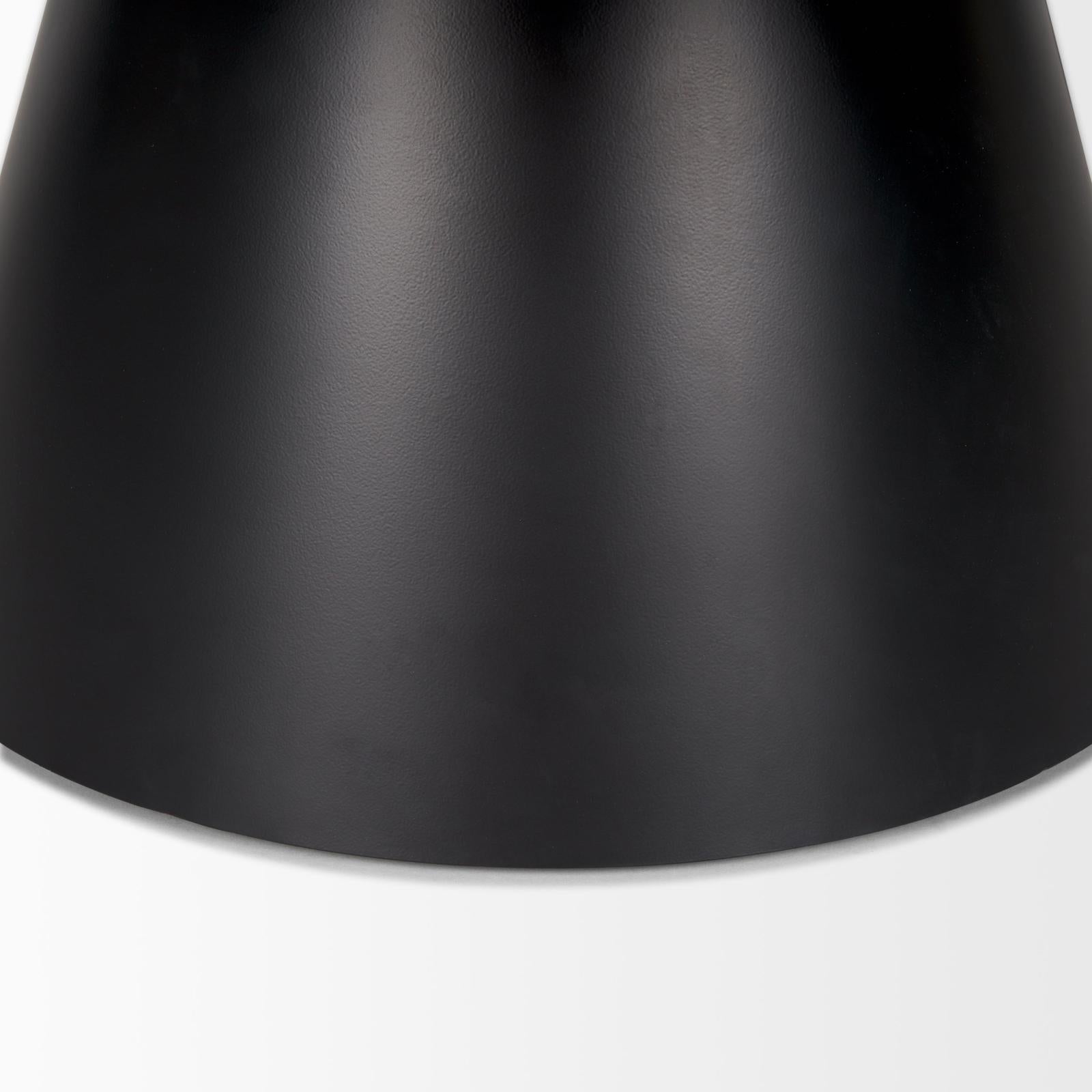 Mercana Mitchell Black Metal Pedestal Base with Brown Wood Top Coffee Table