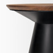 Mercana Mitchell Black Metal Pedetal Base with Brown Wood Top Side Table