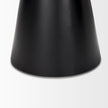 Mercana Mitchell Black Metal Pedetal Base with Brown Wood Top Side Table