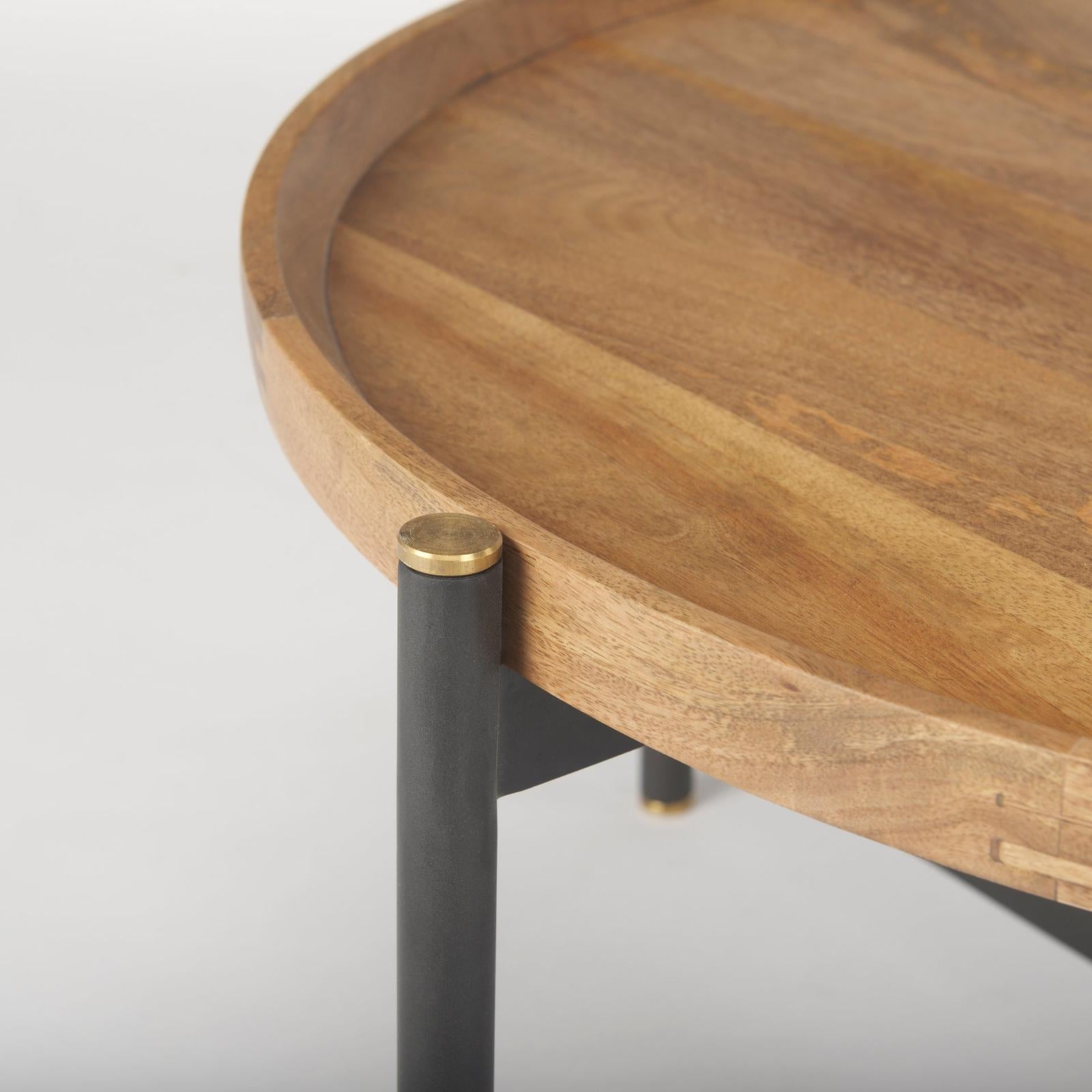 Mercana Marquisa Brown Wood w/ Black Metal Coffee Table