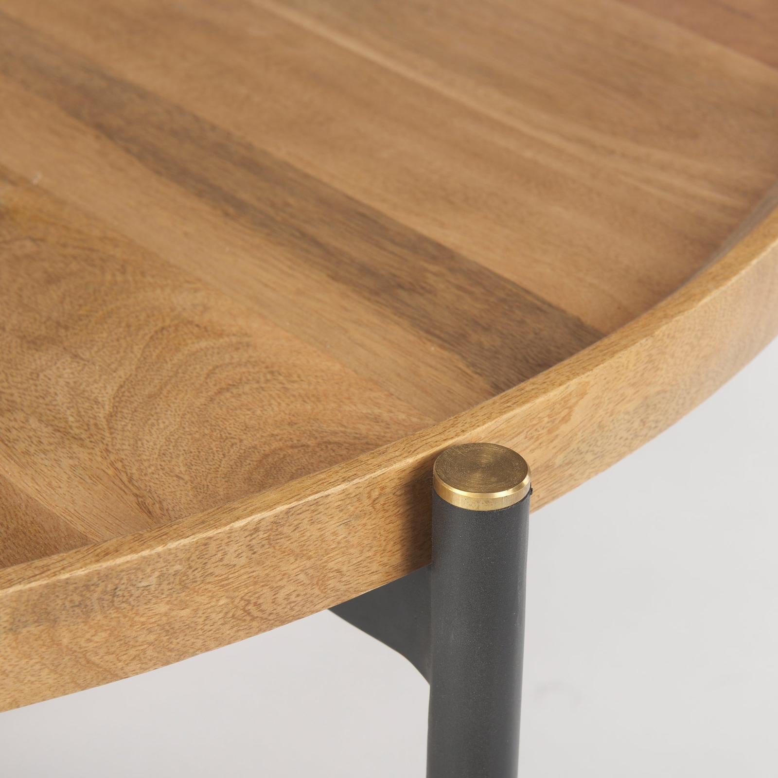 Mercana Marquisa Brown Wood w/ Black Metal Coffee Table