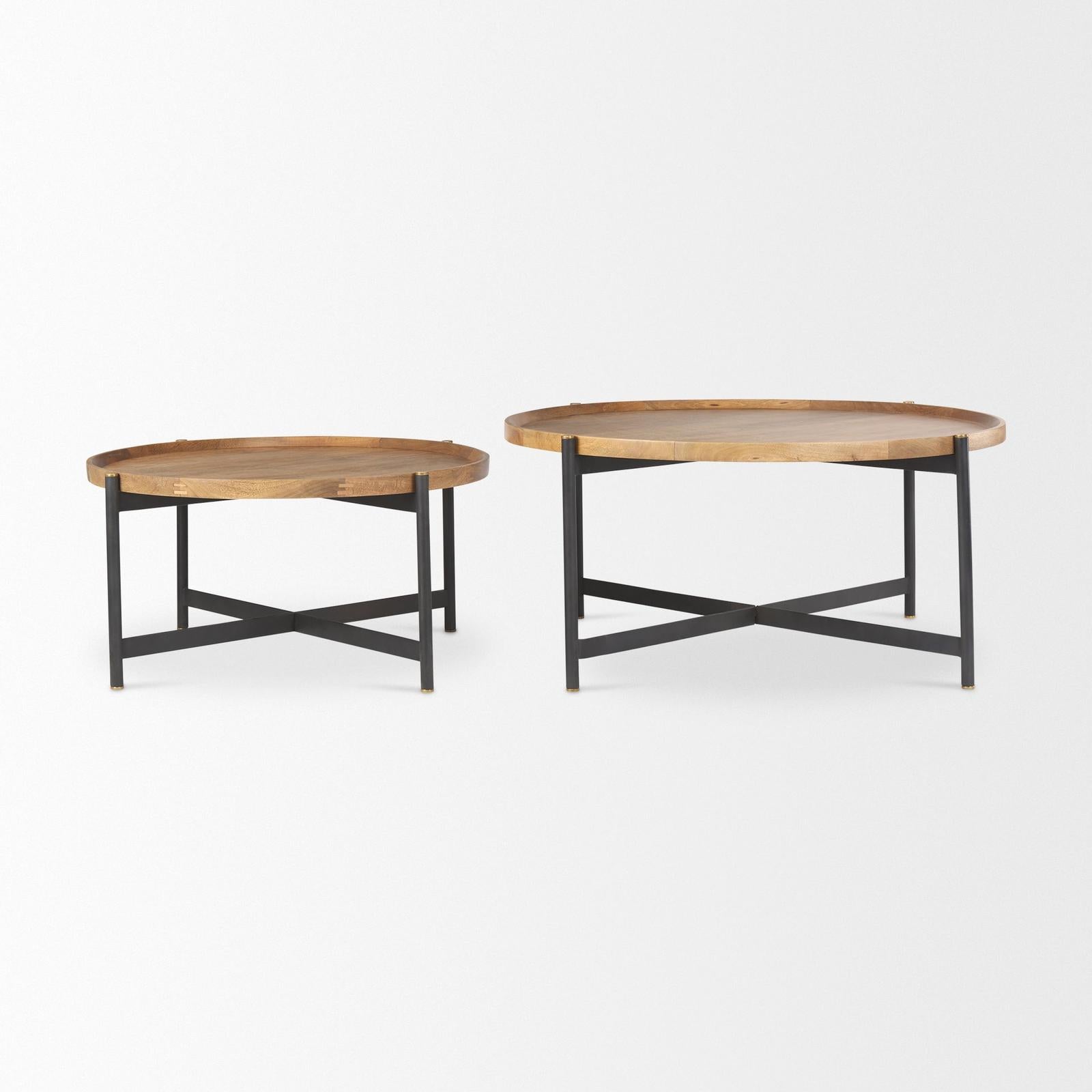 Mercana Marquisa Brown Wood w/ Black Metal Coffee Table