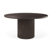 Mercana Terra Dark Brown Wood Round Fluted Dining Table