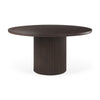 Mercana Terra Dark Brown Wood Round Fluted Dining Table