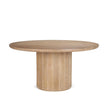 Mercana Terra Dark Brown Wood Round Fluted Dining Table