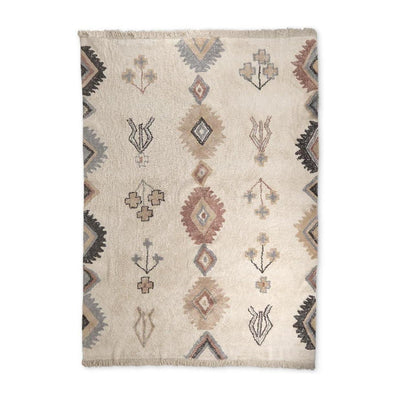 Mercana Carla 5x8 Earthy Neutrals Patterned Cotton Area Rug Clearance