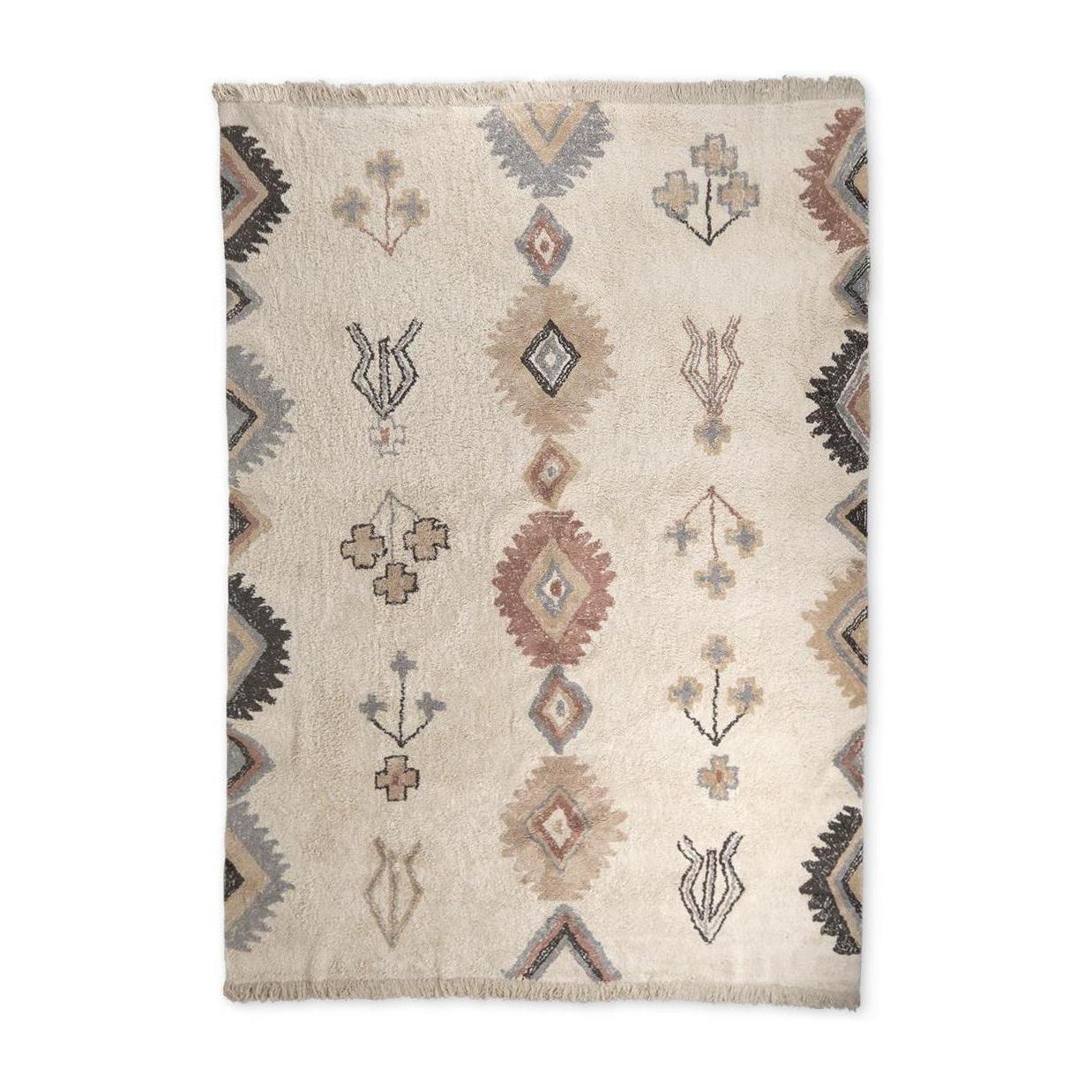 Mercana Carla 5x8 Earthy Neutrals Patterned Cotton Area Rug Clearance