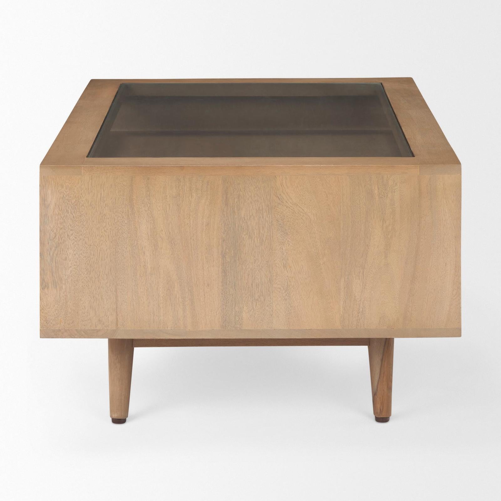 Mercana Sable Light Brown Wood Coffee Table Clearance