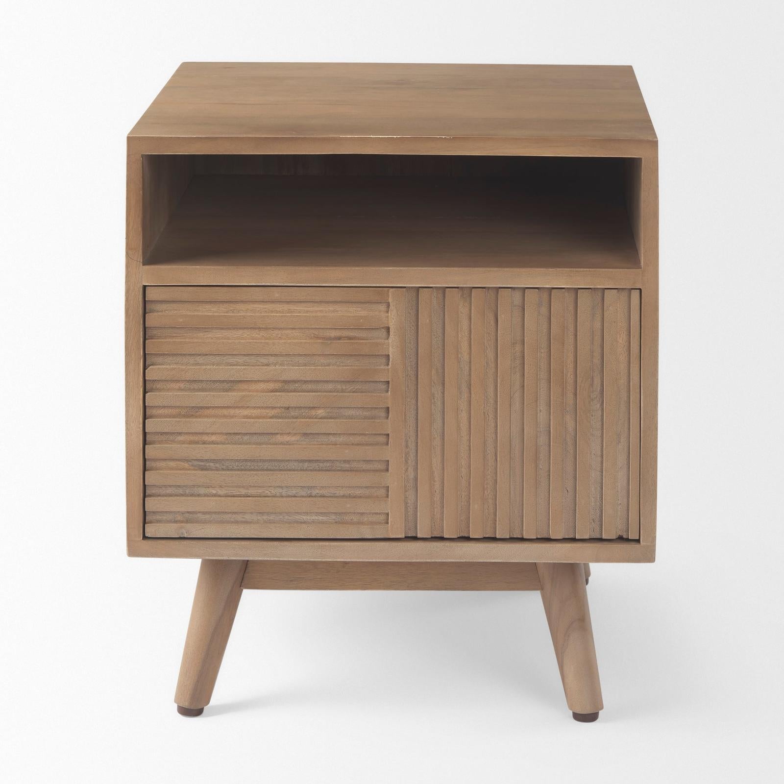 Mercana Sable Light Brown Wood Side Table