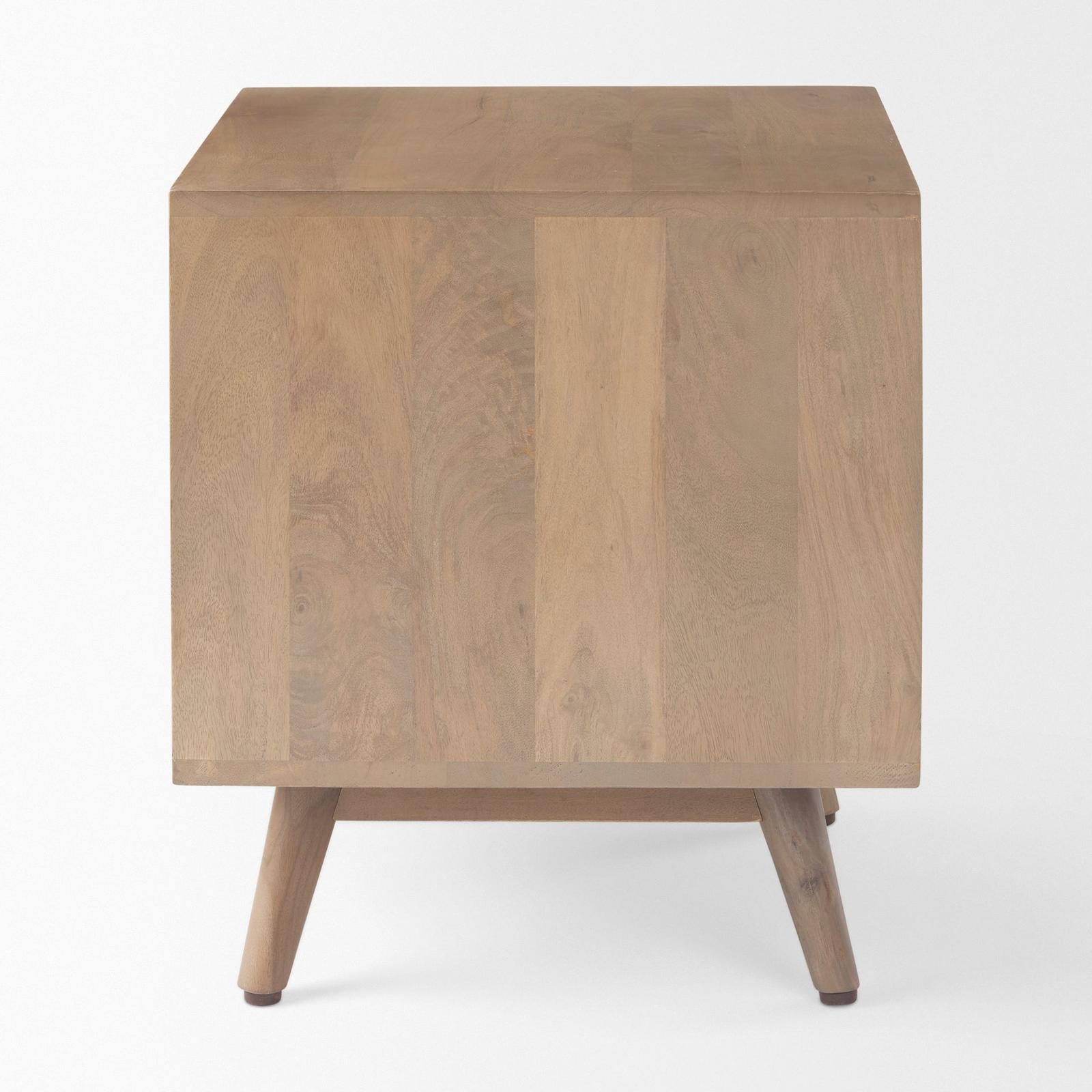 Mercana Sable Light Brown Wood Side Table