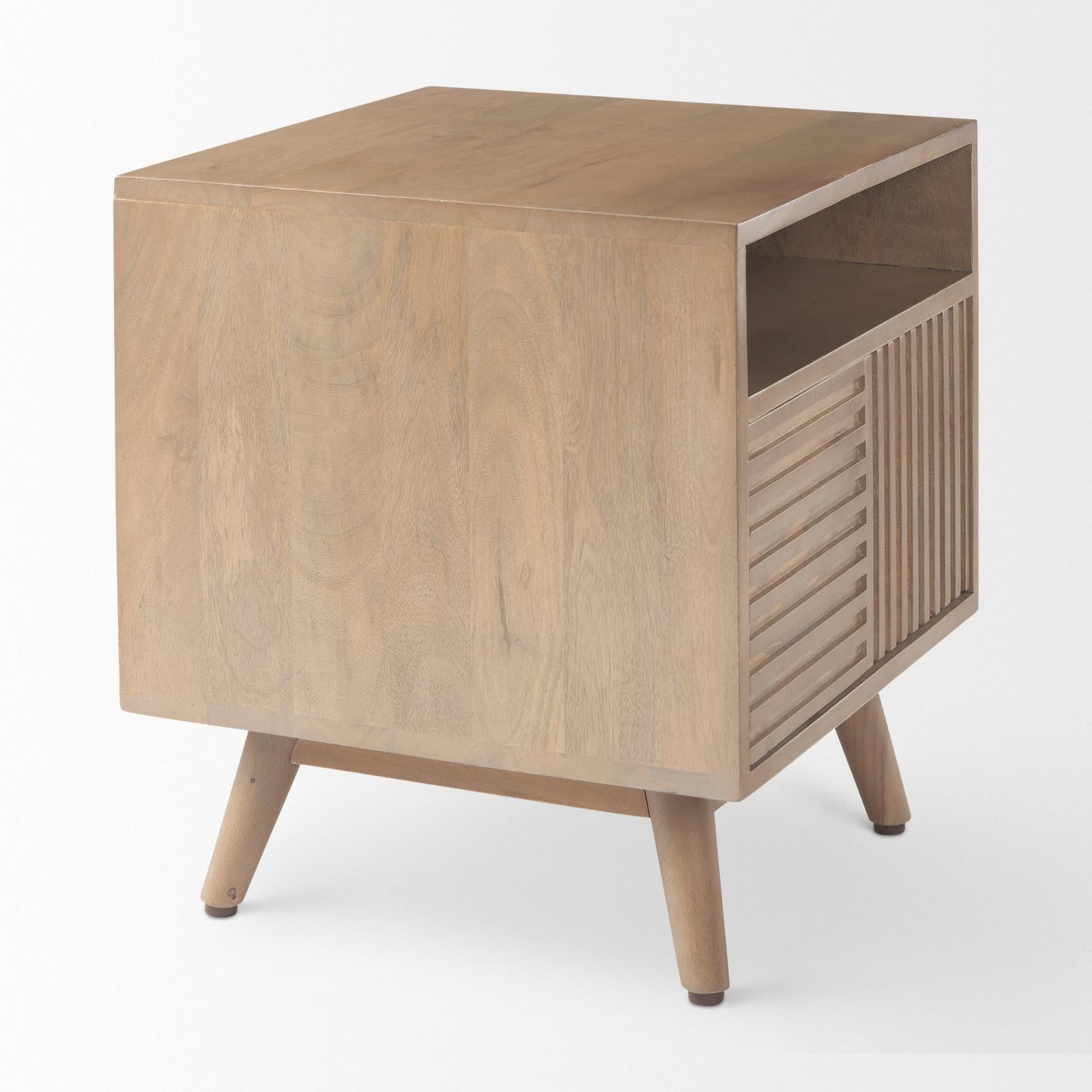 Mercana Sable Light Brown Wood Side Table