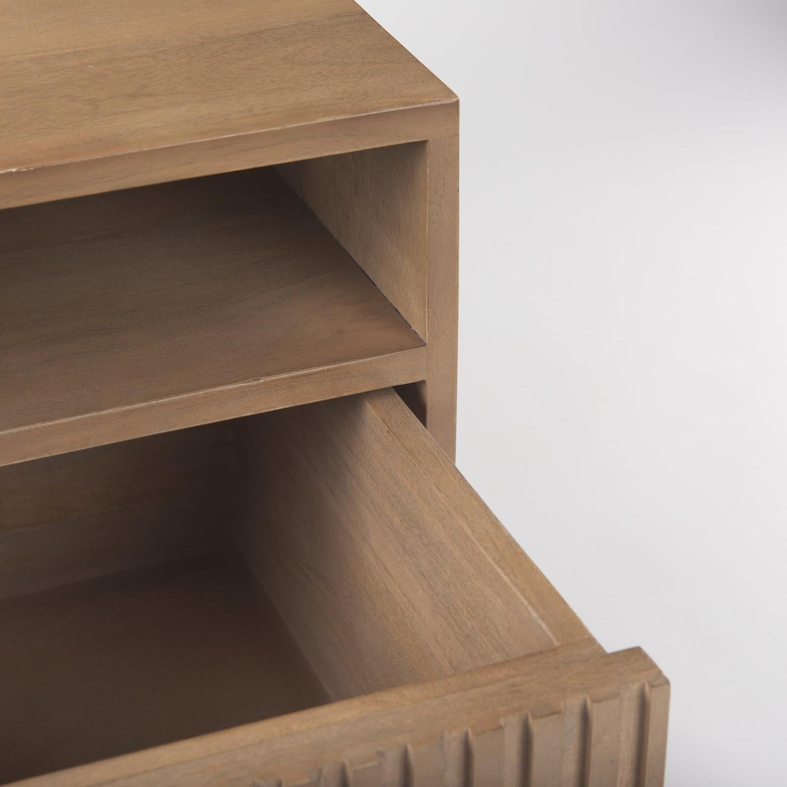 Mercana Sable Light Brown Wood Side Table