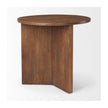 Mercana Enzo Fluted Wood Base Foyer Accent Table