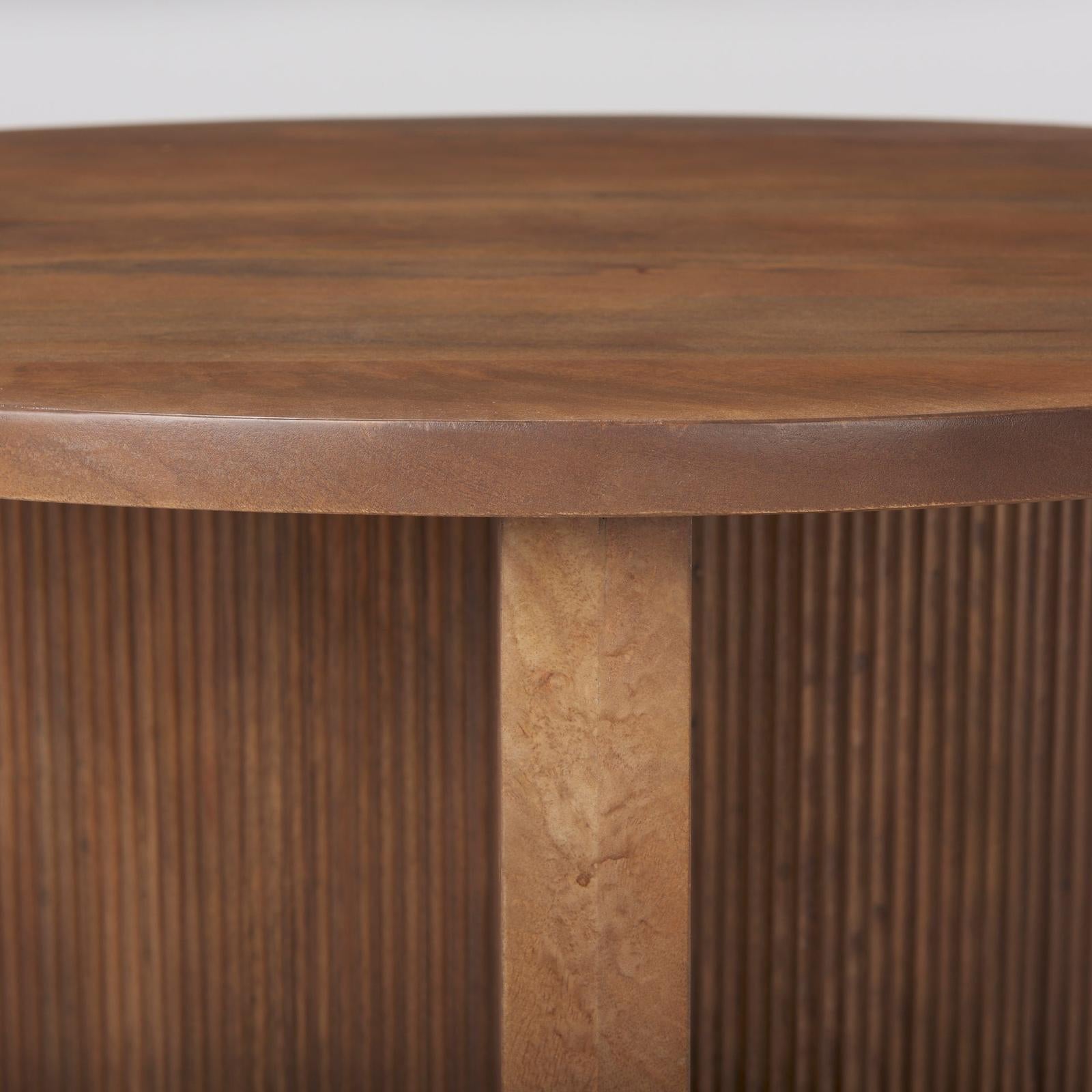 Mercana Enzo Fluted Wood Base Foyer Accent Table