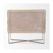 Mercana Excelsior Light Brown Wood Gold Iron Base Accent Cabinet