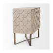 Mercana Excelsior Light Brown Wood Gold Iron Base Accent Cabinet