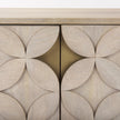 Mercana Excelsior Light Brown Wood Gold Iron Base Accent Cabinet