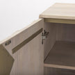 Mercana Excelsior Light Brown Wood Gold Iron Base Accent Cabinet