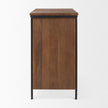 Mercana Maddox Brown Solid Wood Black Metal 2 Door Accent Cabinet