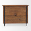 Mercana Maddox Brown Solid Wood Black Metal 2 Door Accent Cabinet