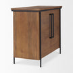 Mercana Maddox Brown Solid Wood Black Metal 2 Door Accent Cabinet