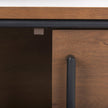 Mercana Maddox Brown Solid Wood Black Metal 2 Door Accent Cabinet