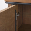 Mercana Maddox Brown Solid Wood Black Metal 2 Door Accent Cabinet
