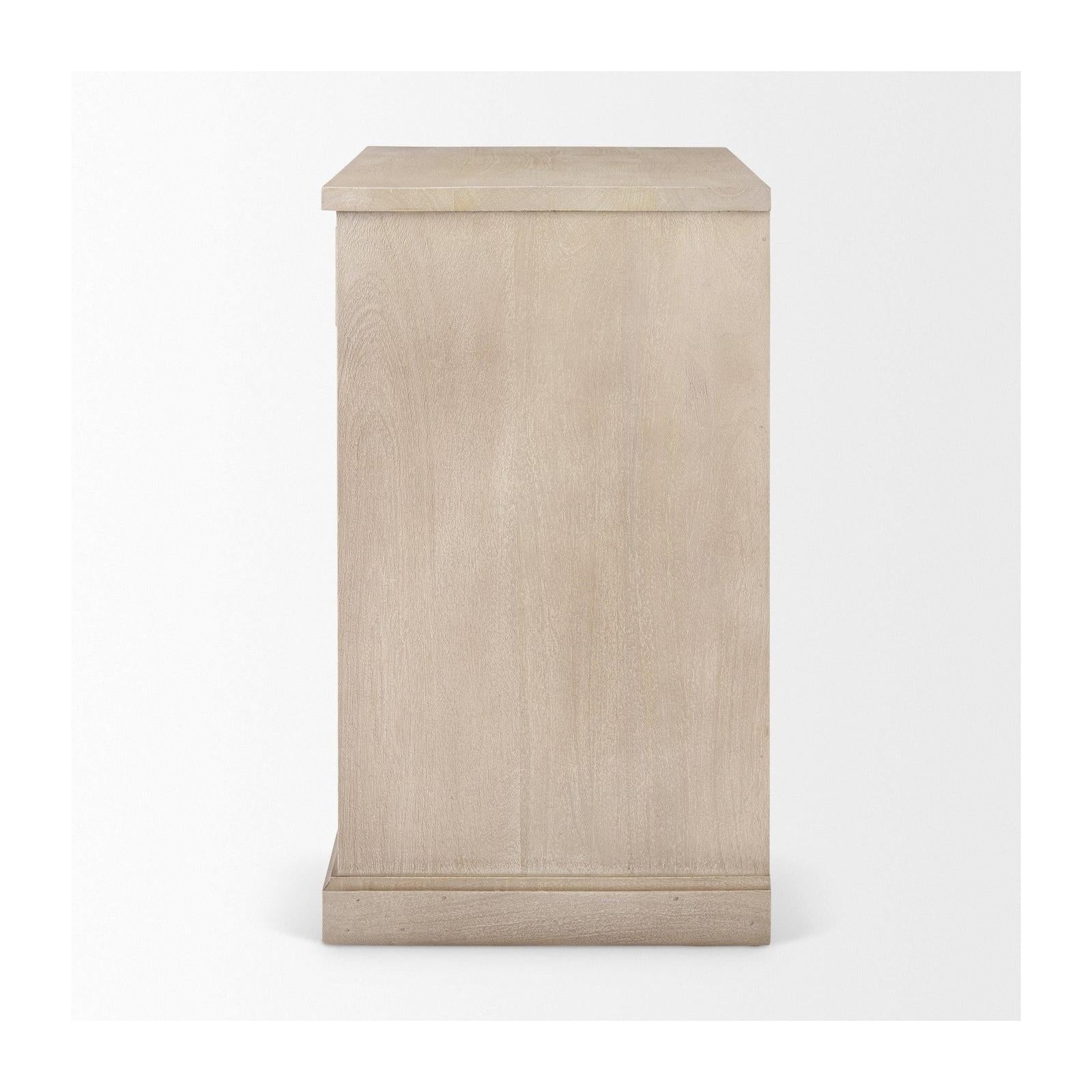 Mercana Braxton Beige Wood W/Black Accents 2 Door Accent Cabinet