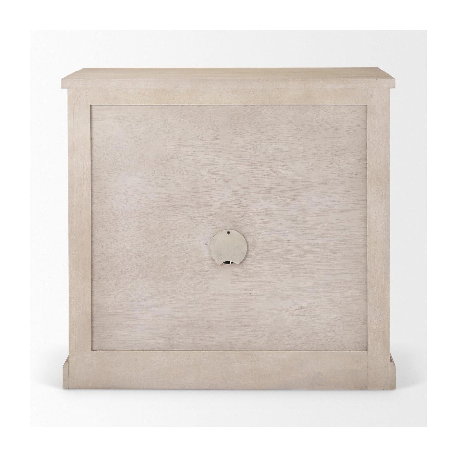 Mercana Braxton Beige Wood W/Black Accents 2 Door Accent Cabinet