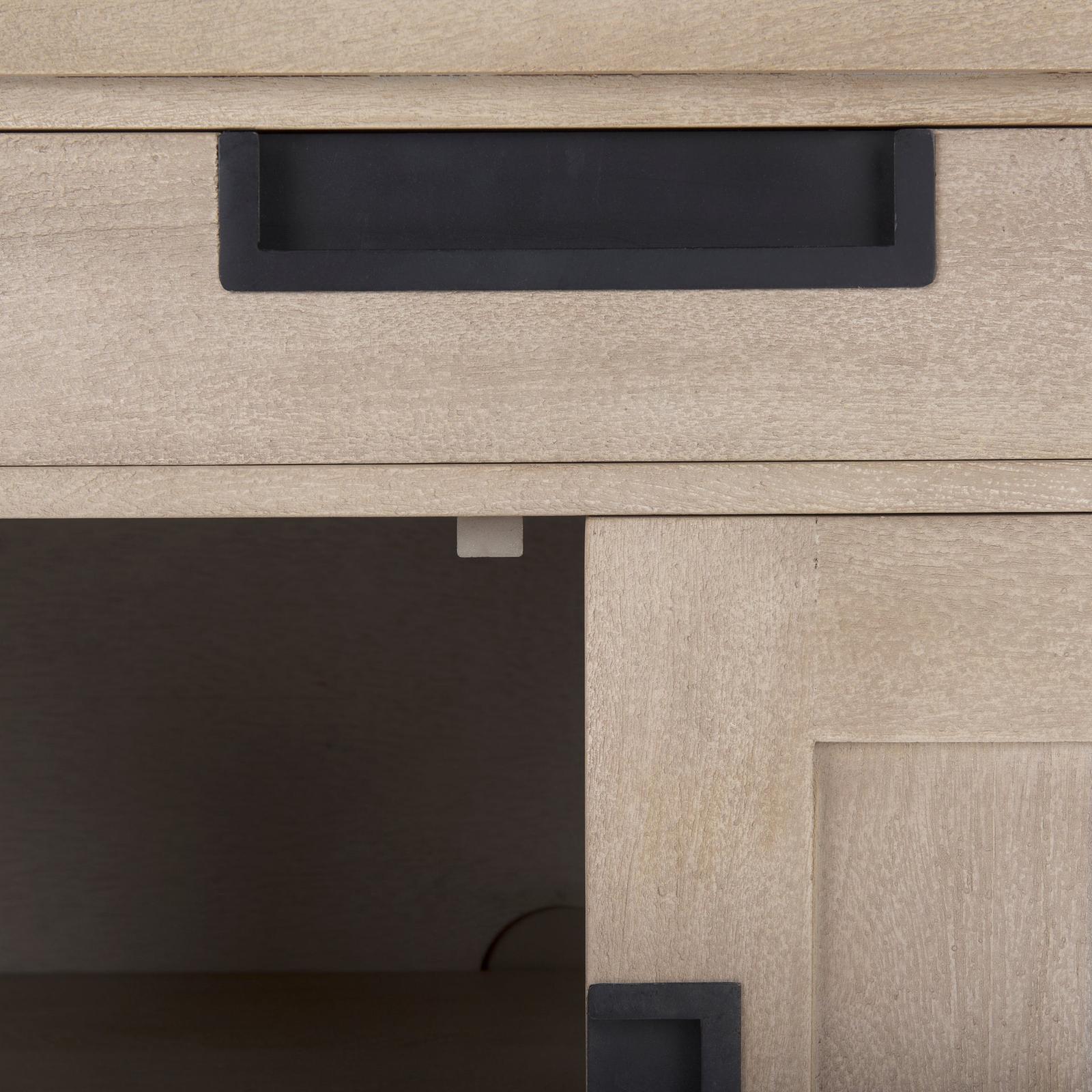 Mercana Braxton Beige Wood W/Black Accents 2 Door Accent Cabinet