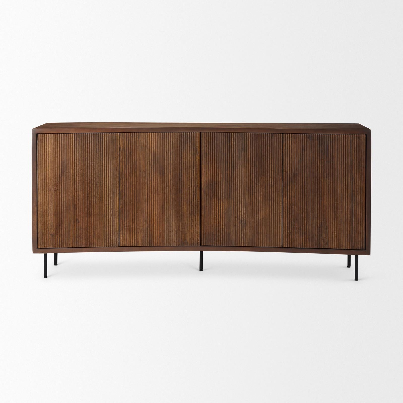 Mercana Lance Medium Brown Solid Wood Sideboard