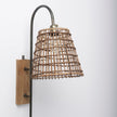 Mercana Kiley Brown Woven Shade W/Black Metal Wall Sconce Clearance