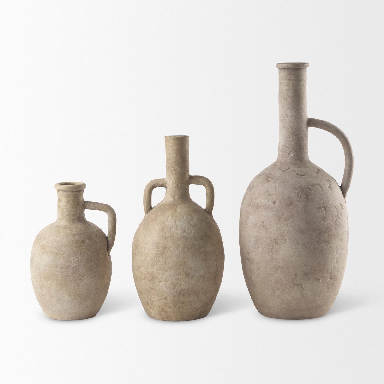 Mercana Zenni Warm Beige Ceramic Vase