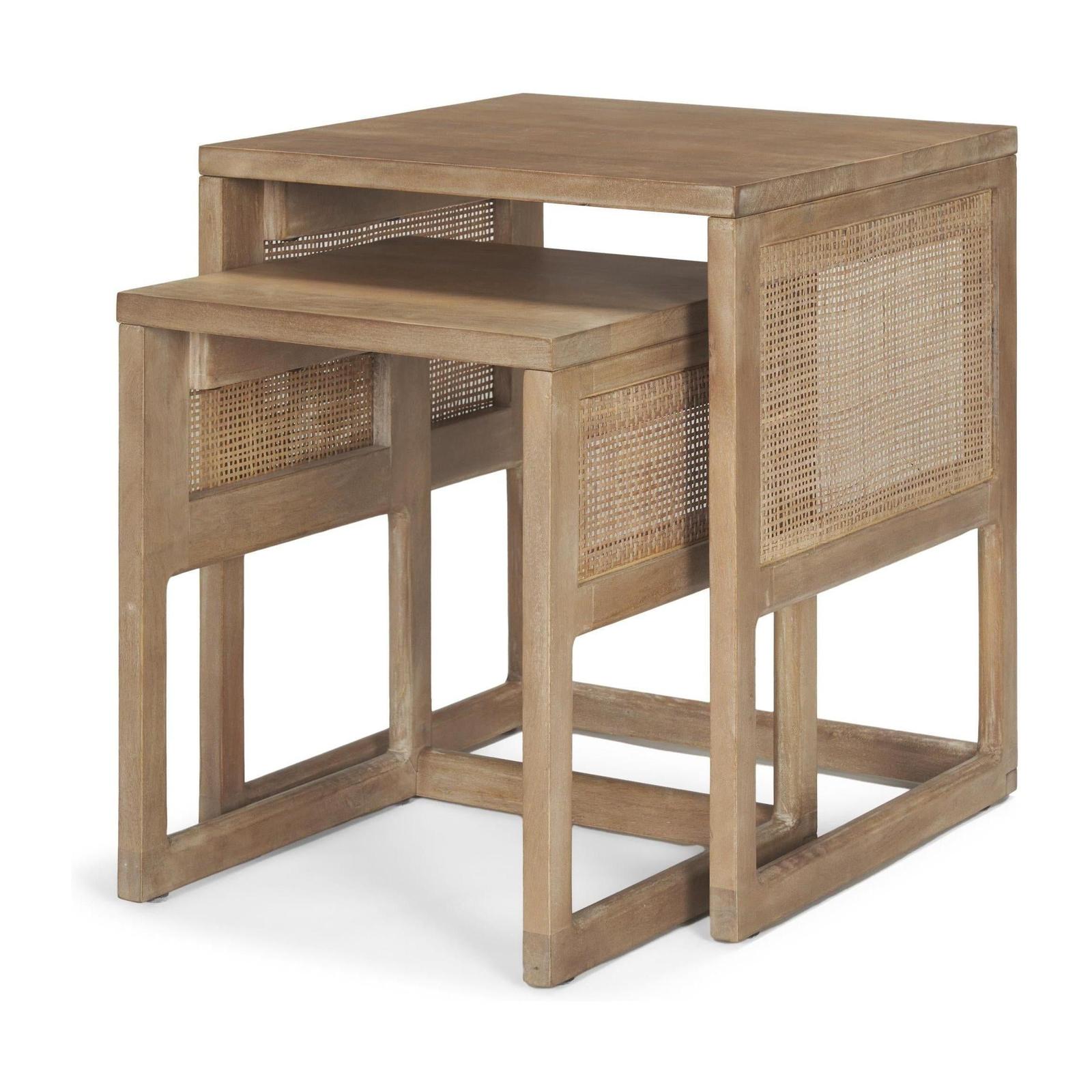 Mercana Grier Cane Nesting Accent Tables- Set of 2