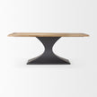Mercana Maxton Light Brown Wood w/ Dark Gunmetal Iron Metal Dining Table