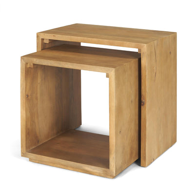 Mercana Alanna Brown Wood Nesting Accent Tables - Set of 2