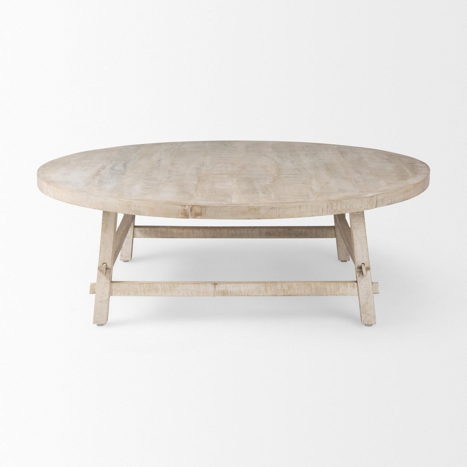 Mercana Rosie Round Blonde Wood Coffee Table Clearance