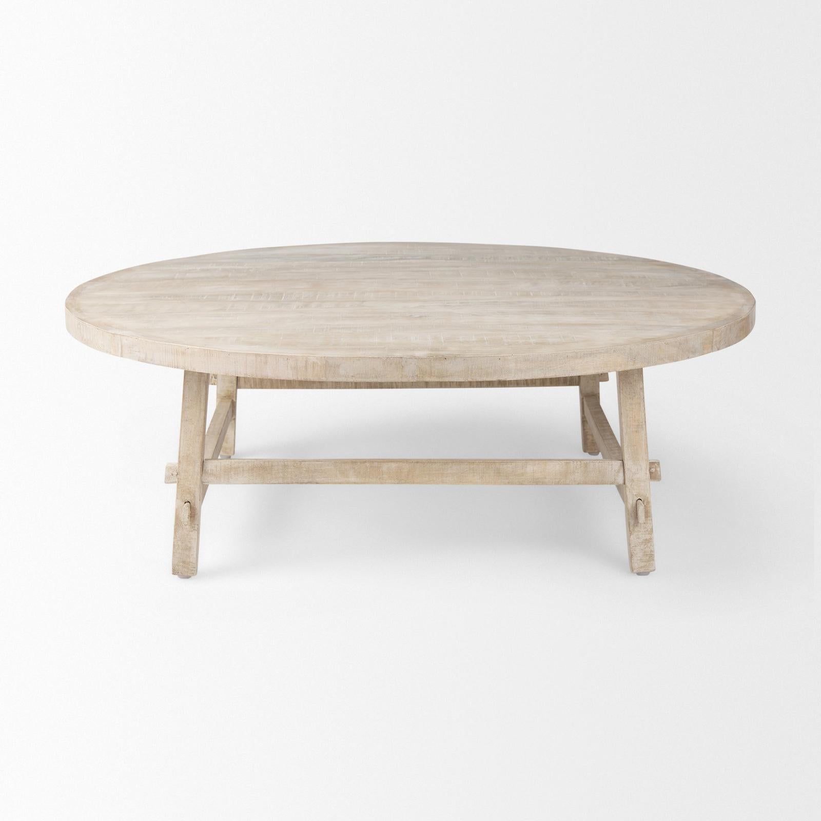 Mercana Rosie Round Blonde Wood Coffee Table Clearance