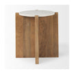 Mercana Bianca Wood w/ Marble Round Accent Table