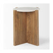 Mercana Bianca Wood w/ Marble Round Accent Table